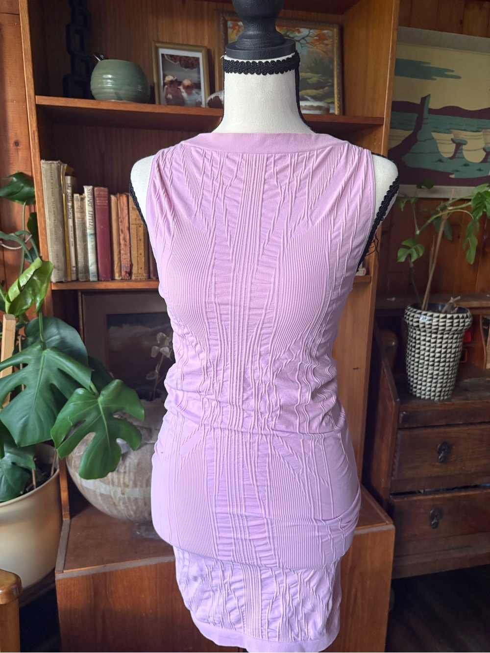 Y2K Vintage BodyCon Pink Stretchy Dress One Size